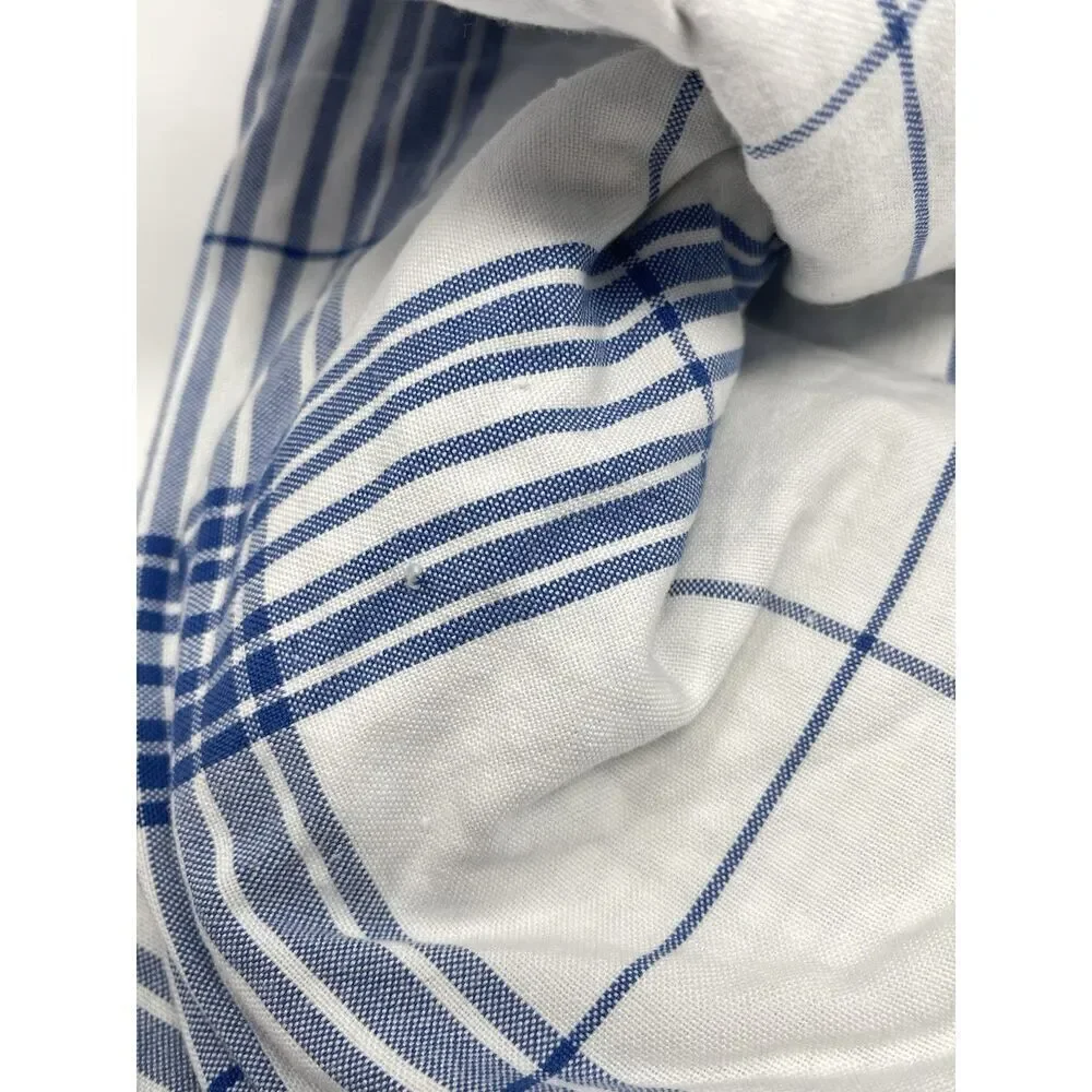 Ralph Lauren COTTAGE HILL Blue White Plaid KING Duvet Cover Cotton RARE